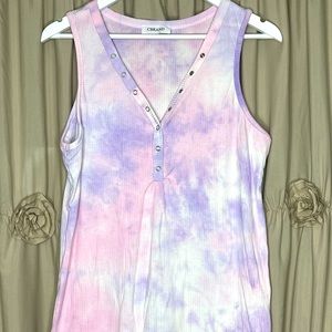 Tie Dye Ribbed Tank NWOT